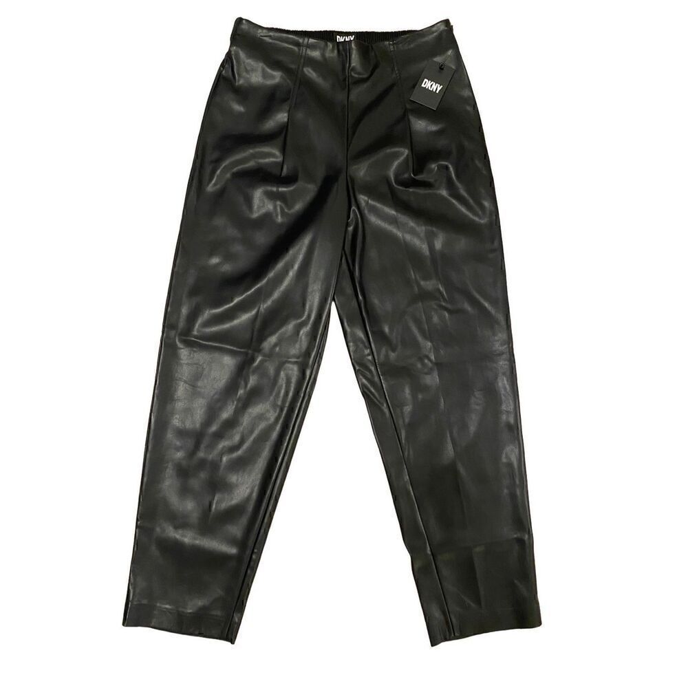 Nwt DKNY Pleather High Waisted Pants Gothic Motorcycle Punk Grunge